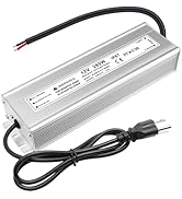 23.3A 280W 12 Volt LED Power Supply, 110V AC to 12V DC Converter, Waterproof IP67 Driver Low Volt...