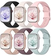 6 Pack Sport Bands Compatible with Apple Watch Bands 38mm 40mm 41mm 42mm 44mm 45mm 46mm 49mm for ...