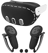 Nefuo Upgraded Silicone Cover Set Compatible with Meta/Oculus Quest 3 Accessories, VR Headset She...