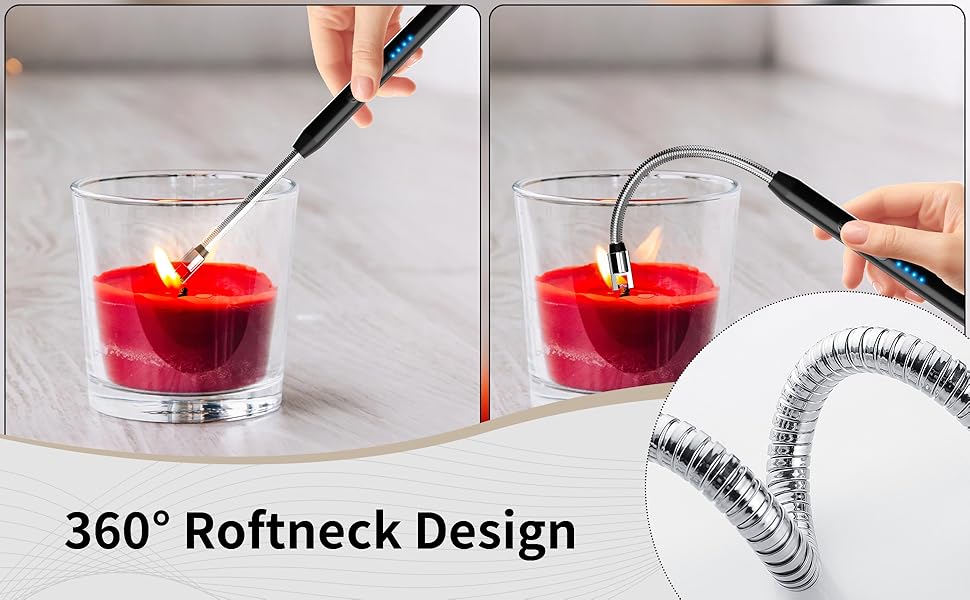 Windproof curved, 360° rotating neck