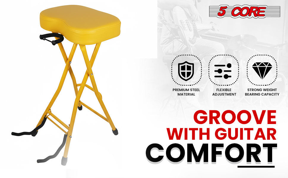 guitar seat musician stool folding music chair acoustic stand electric guitar rest bass