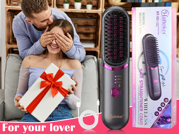 mini hair straightener brush