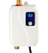 Tankless Water Heater Electric, 110V 3000W Kitchen Household Electrical Mini Instant Hot Water He...