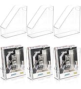 WRINGKIT 6 Pack Clear Magazine Holder, File Magazine Rack with Handle, Vertical Folder Document S...