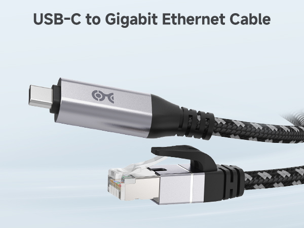 Premium USB-C to Ethernet Cable for Direct Internet Connection