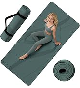 Yoga Mat High Density Exercise Mat, 76"x32"x0.27"Thick Wide &amp; Large Yoga Mat for Women Men, Profe...