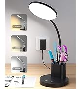 Sailstar Desk Lamp for College Dorm Room, Kids Small Desk Lamp with Pen Holder, 360° Gooseneck De...