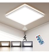 BLNAN Dimmable Motion Sensor LED Ceiling Light with Remote Control, 9 Inch 18W 1800LM Radar Motio...