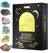 Wyspell Gemini Crystal Set - 6 Raw Gemini Crystals and Healing Stones - Gemini Zodiac Gifts for W...