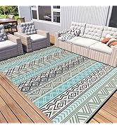 MontVoo Outdoor Rug Carpet Waterproof-Patio Rug Mat 5x8 Reversible RV Camping Rug Picnic Mat Plas...