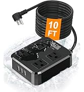 Outdoor Power Strip Weatherproof, Waterproof Surge Protector with 4 Wide Outlet with 3 USB Ports,...