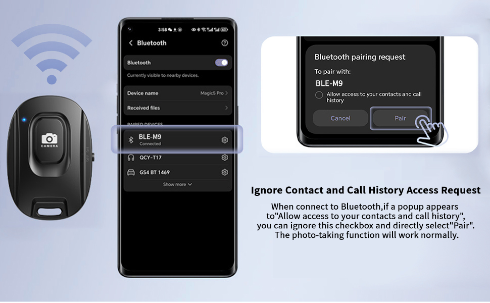 Selfie Button for Photos and Videos