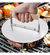 bodkar 8.5-inch Griddle Press,Stainless Steel Heavy Duty Grill Meat Press with Wood Handle Non-St...