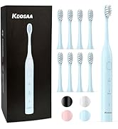 keosaa Sonic Toothbrush with 8 Brush Heads, Rechargeable Electric Toothbrush with Fast Charge 4 H...