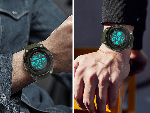 Unisex Pedometer Watches Military Multifunctional