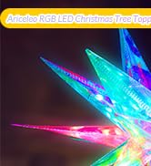 Ariceleo RGB LED Color Changing Christmas Tree Topper Star - APP-Controlled, USB Powered, Decorat...