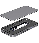 Gewokliy USB-C hub with M.2 SSD Enclosure, HDMI 4k@60hz, 10Gbps USB-C, PD100w, Compatible with Wi...