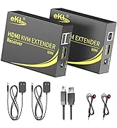 eKL KVM Extender HDMI USB 60m/196ft Over UTP Cat5e/6 Ethernet Cable Supports 1080P@60Hz 2 Port US...