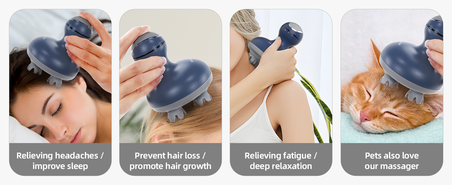 head massager, scale massager, hair massager, Electric Scalp Massager Waterproof