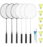AboveGenius Badminton Rackets Set, Lightweight Badminton Set Includ 6/12 PCS Rackets, 6/12 Birdie...