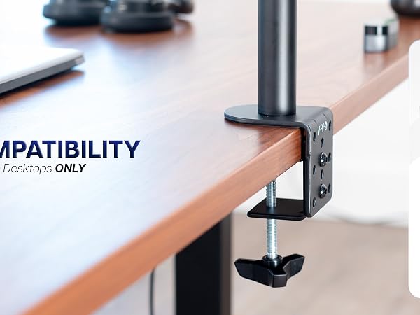 dual monitor mount adjustable desk stand clamp grommet tilt swivel rotate ergonomic setup