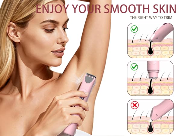 Bikini Trimmer for Women : 3-in-1 Painless Electric Shaver