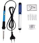 Hicello Soldering Iron Kit, 60W 220V Adjustable Temperature Welding Tool, including 5PCS Replacem...