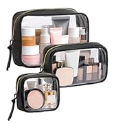 Vorspack Travel Makeup Bag - 3 Pack Travel Toiletry Bag for Women Clear Cosmetic Bag Makeup Organ...