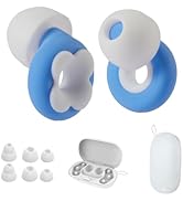 Ear Plugs for Sleeping, Noise Reduction Soft Silicone Earplugs with 4 Pairs Ear Tips&amp;One Stylish ...