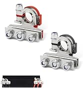 Icyfond 2Pcs Battery Terminal Connectors with 3 Way, 12V Auto Top Post Battery Wire Cable Termina...