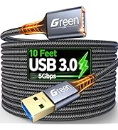 USB Extension Cable, 10FT USB Extender, High Speed USB 3.0 Extension Cord, Type A Male to Female ...