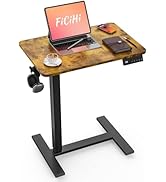 FiCiHi Mobile Standing Desk with Wheels - Electric Height Adjustable Small Movable Laptop Desk, P...