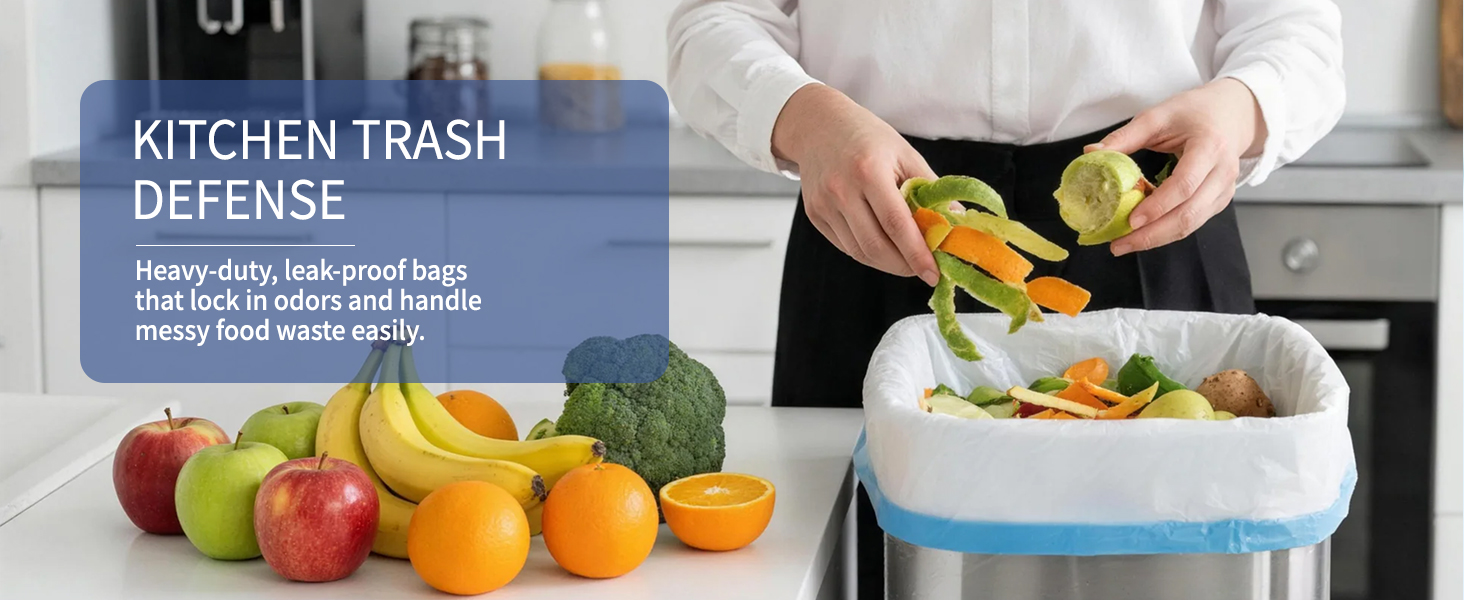 Small Trash Bags 4 Gallon with Drawstring White Plastic Garbage Bags