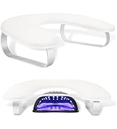 Arm Rest for Nails Tech 10° Inclined, U-Shaped Nail Hand Rest Manicure Arm Rest Stand with Silver...