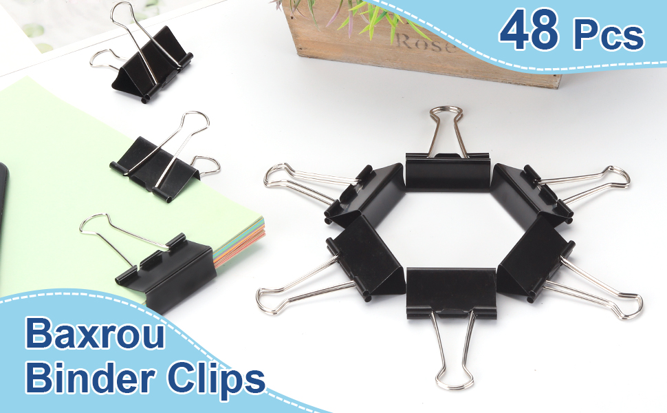 Baxrou 48 Pack Extra Large Binder Clips 2 Inch