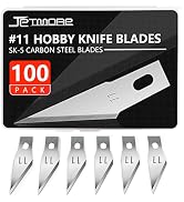 Jetmore 100 Pack Hobby Blades Set #11 Craft Knife Blades Refill Hobby Knife Replacement Blades wi...