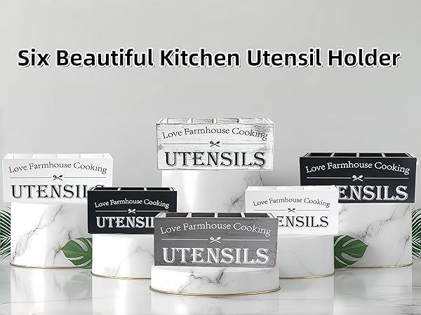 Utensil Holder,Extra Large Wooden Utensil Holder For Kitchen Counter,Cooking Spatula,Spoon Cutlery
