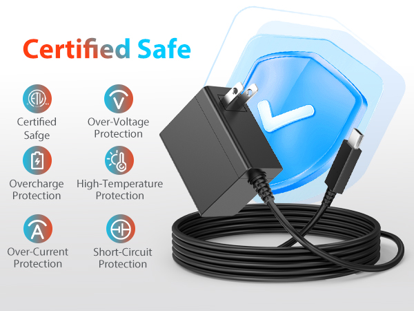 Charger for Nintendo Switch, 45W AC Adapter, Switch Lite/ Switch OLED/Steam Deck/ Switch TV Mode