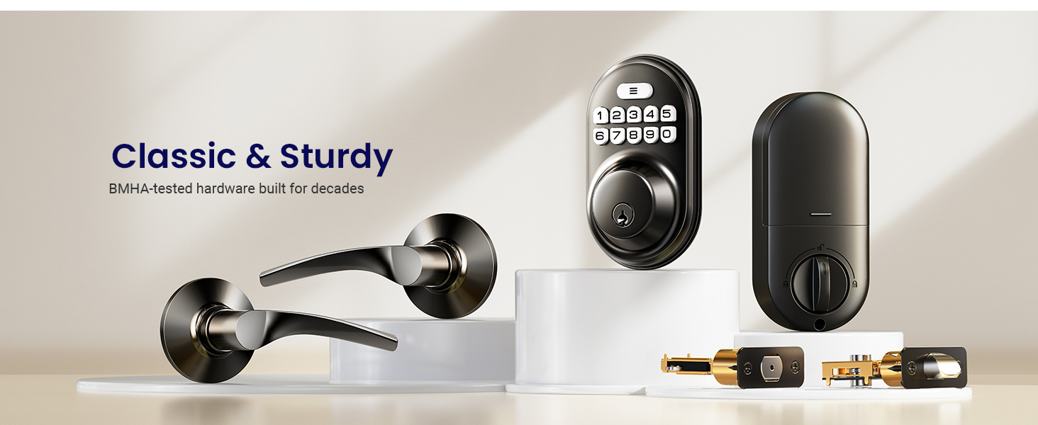 keyless entry door lock with handle 