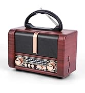 T.TAOMI Retro Portable Radio AM FM SW 3 Band,USB Charging, Shortwave Radio with Bluetooth Speaker...