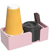 Rulyyo Coffee Cup Holder for Countertop - Pink Acrylic Coffee Bar Accessories 2 Cup Organizer Sta...