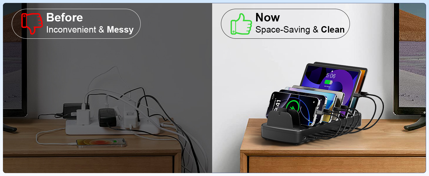 10 port charging station space saviing
