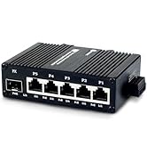 Atroodac Mini Industrial 5 Port Gigabit PoE Switch with SFP Slot Din Rail Fanless Unmanaged Ether...