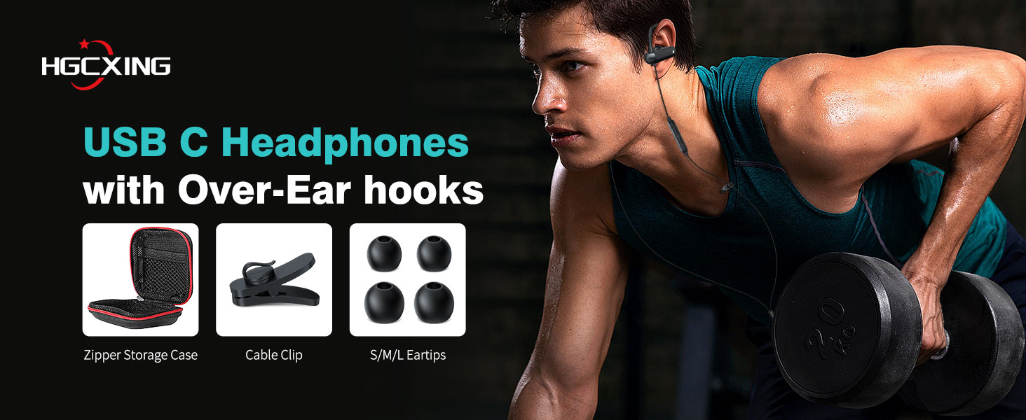 over ear usb c headphones wired