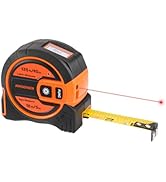 JORGENSEN Laser Tape Measure 2-in-1, 135Ft Laser Measuring Tool &amp; 16Ft Measuring Tape with Movabl...