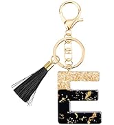 Suweibuke Fashion Black Key Chains for Women Girls, Initial Letter Keychains with Tassel, Charms ...