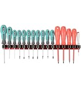 Reniteco Magnetic Screwdriver Organizer, Aluminum Alloy Rail Tool Holder, Fits Up to 16 Screwdriv...