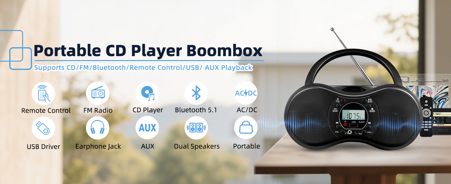 Portable CD Player Boombox