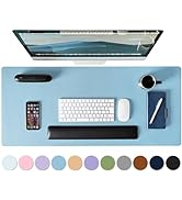 Mouse Pad Desk Protector Mat, Large PU Leather Office Desk Mat, Non-Slip Desk Pad for Keyboard an...