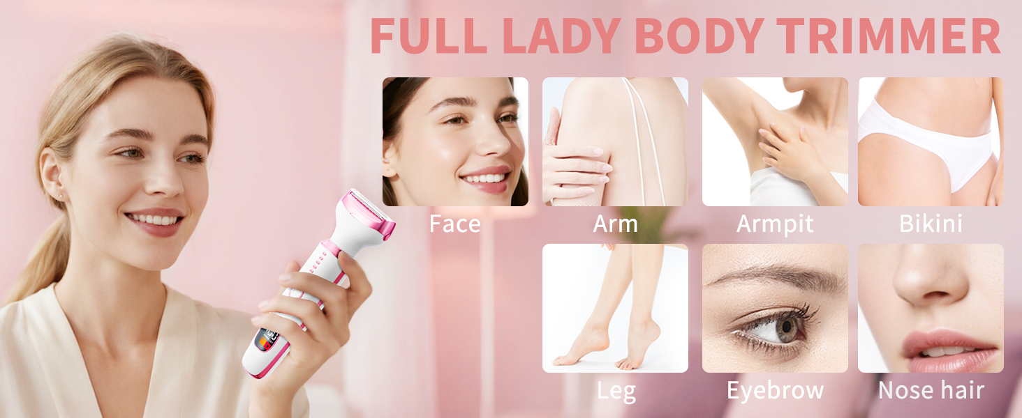 Electric Razors Bikini Trimmer Women Shaver Shaving Waterproof Rechargeable Pubic Hair Led Display